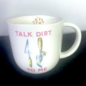 Talk Dirt To Me Gardening Coffee Cup Mug Trowel Spade Tool Garden White Pink